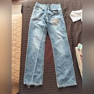 Versace Light Blue Straight Men's Jeans with Embellished Logo